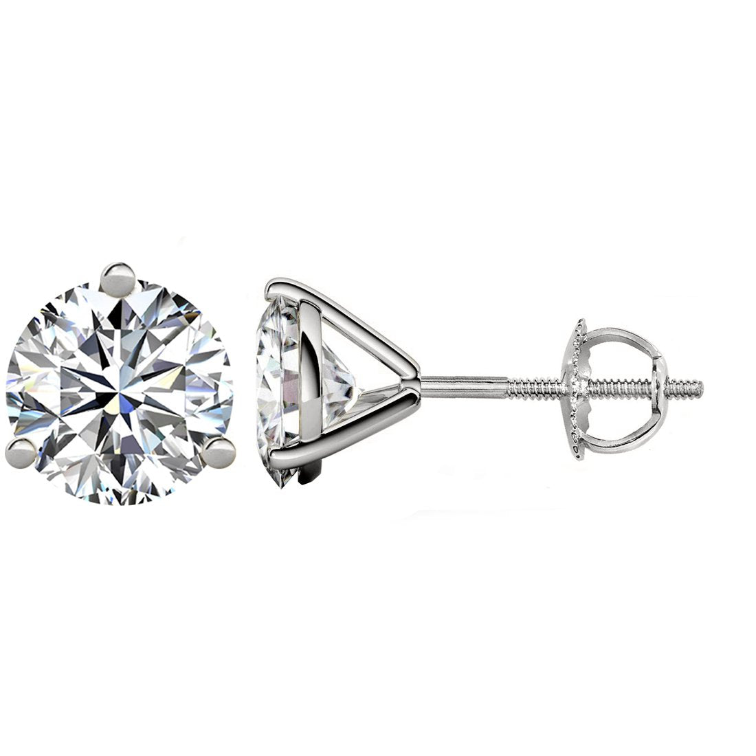 PLATINUM 950 3-PRONG ROUND. Choose From 0.25 CTW To 10.00 CTW