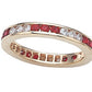 Double Row Eternity Band With Round Stones In 9 Carat Total Weight.