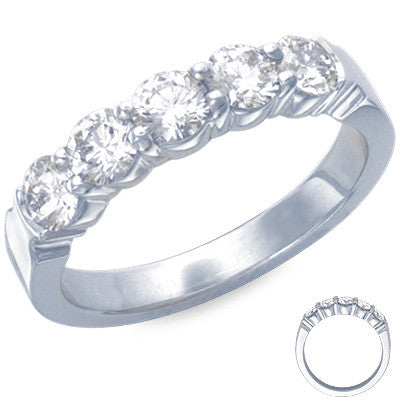 Wedding Ring With Round Stones with Pave Setting In 0.50 Carat Total Weight.