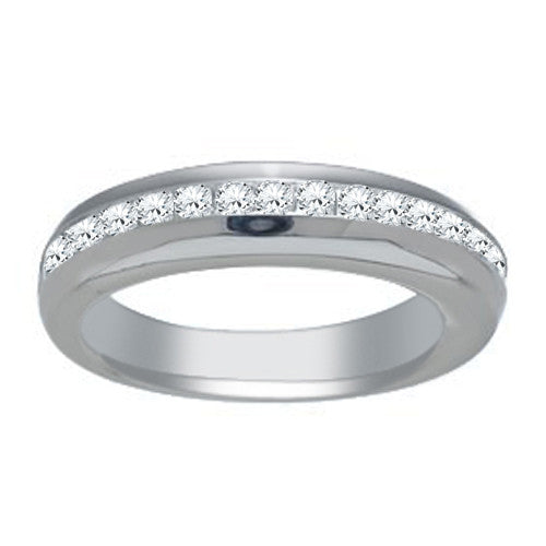 Wedding Ring With Round Stones with Pave Setting In 0.50 Carat Total Weight.