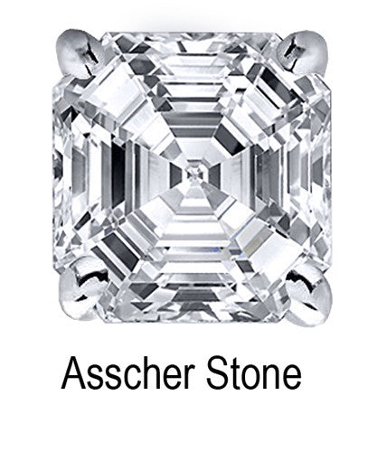 4.75mm Asscher Stone Cubic Zirconia Stone - 0.50 Carat Loose Stone