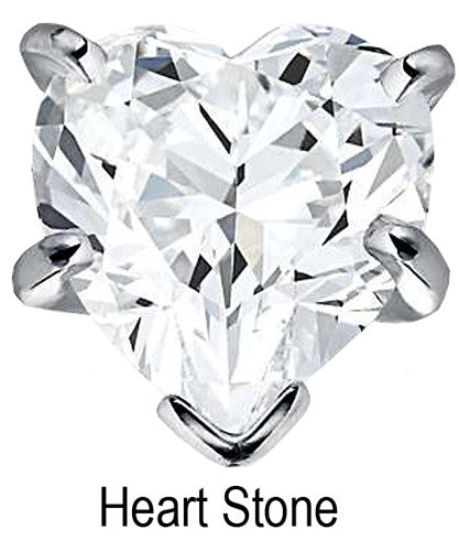 5mm x 5mm Heart Stone Cubic Zirconia Stone -  0.50 Carat Loose Stone