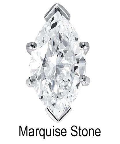 13mm x 6.5mm Marquise Stone Cubic Zirconia Stone - 2.5 Carat Loose Stone