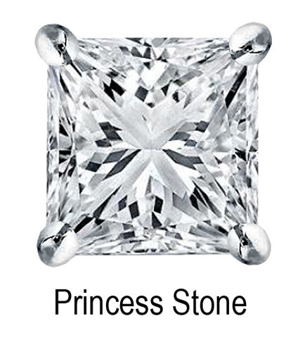 3.75mm Princess Stone Cubic Zirconia Stone -  0.25 Carat Loose Stone.