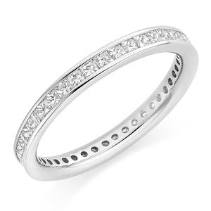 Eternity Band With Princess Channel Set Stones In 1 Carat Total Weight.