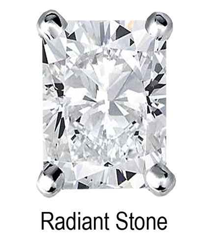 7mm x 5mm Radiant Stone Cubic Zirconia Stone -  1.0 Carat Loose Stone.